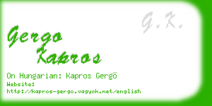 gergo kapros business card